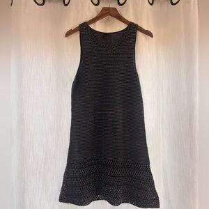 Theory Black and White Textured Knit Dress
